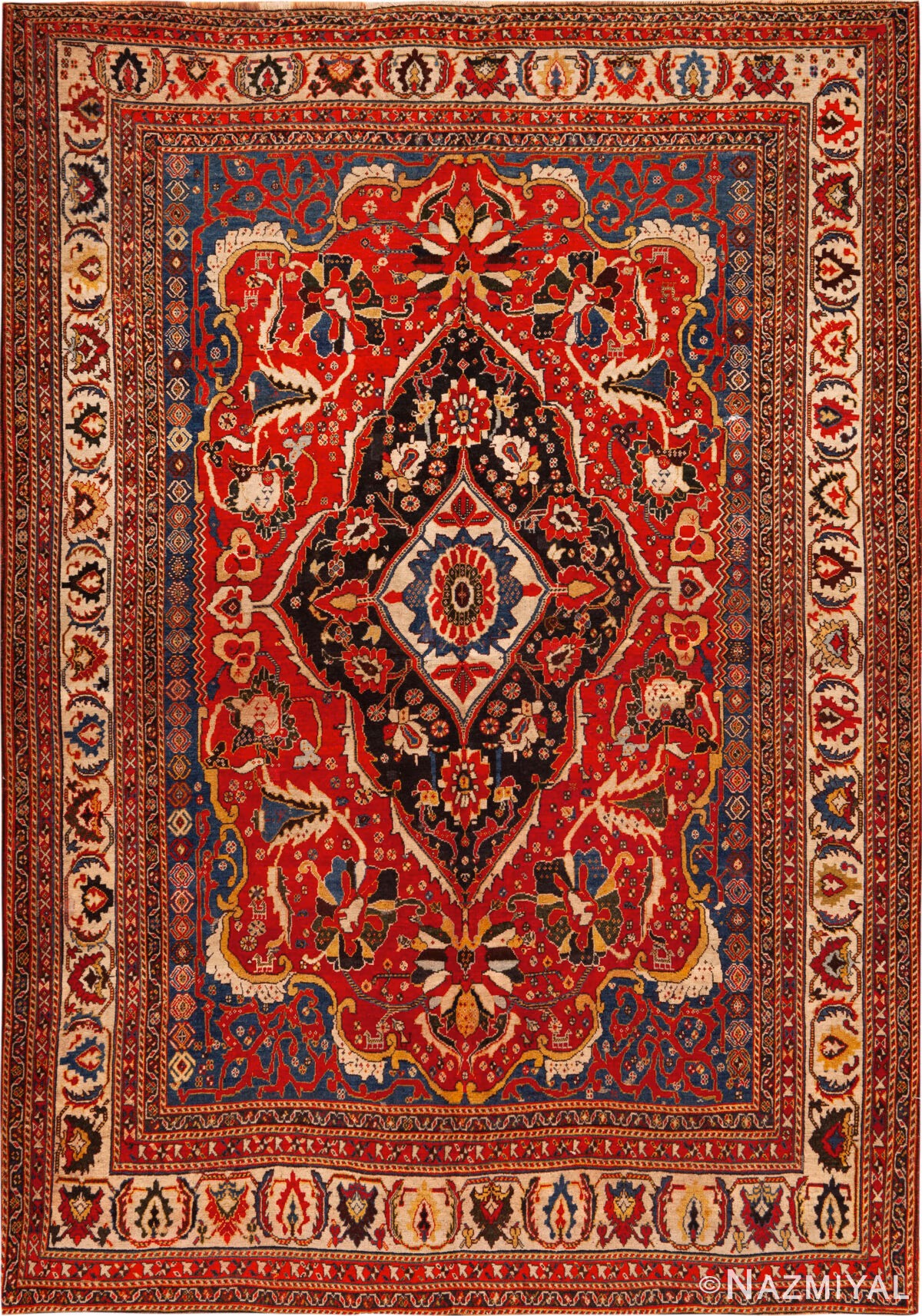 Antique Persian Qashqai Rug 95140 by Nazmiyal Rugs