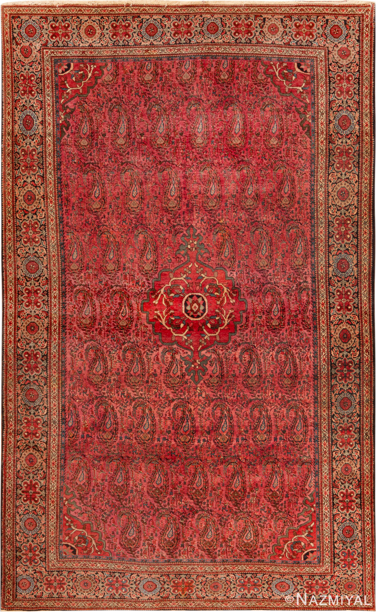 Antique Persian Sarouk Farahan Rug 95077 by Nazmiyal Rugs
