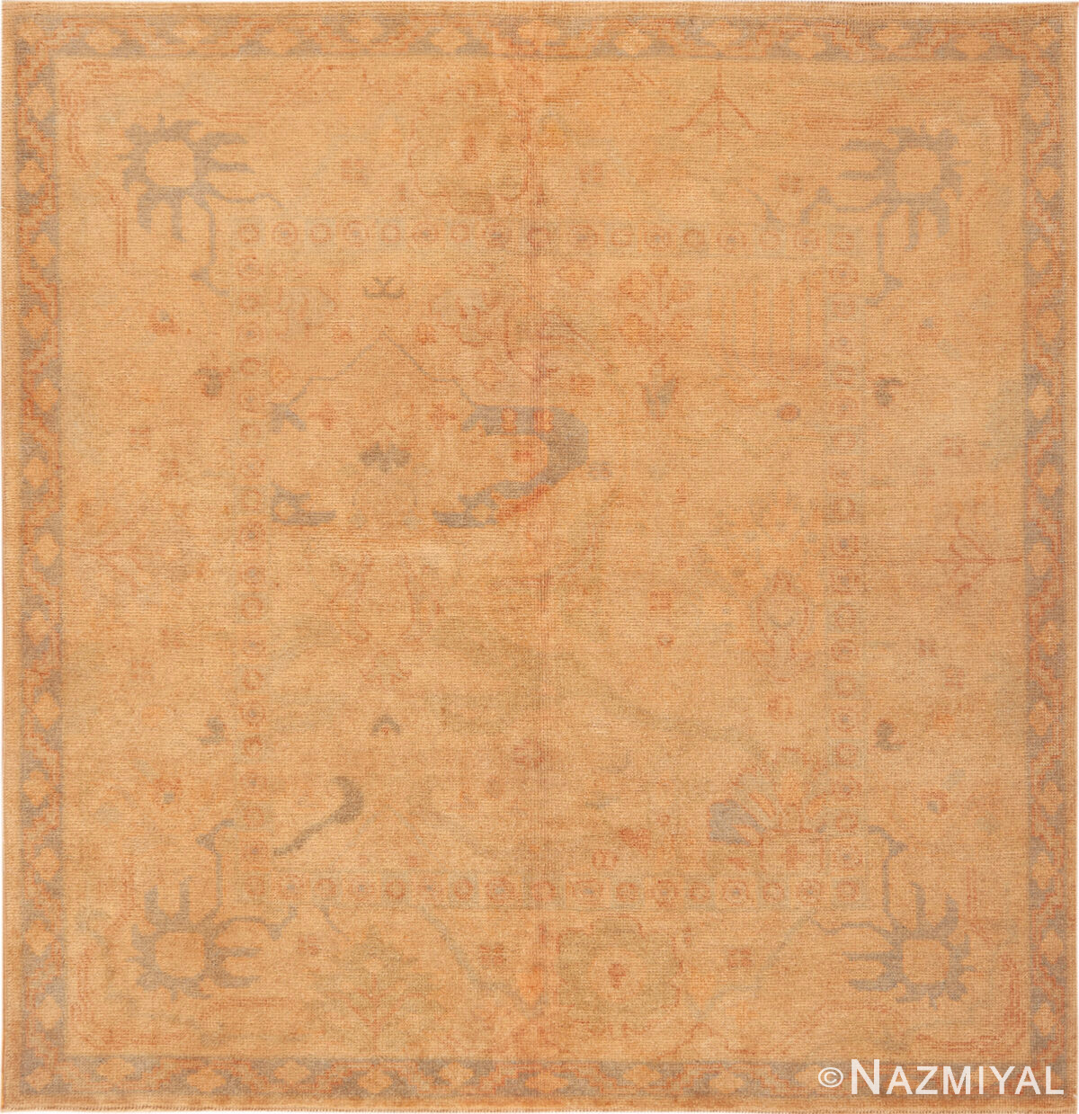 Antique Turkish Oushak Rug 74161 by Nazmiyal Rugs