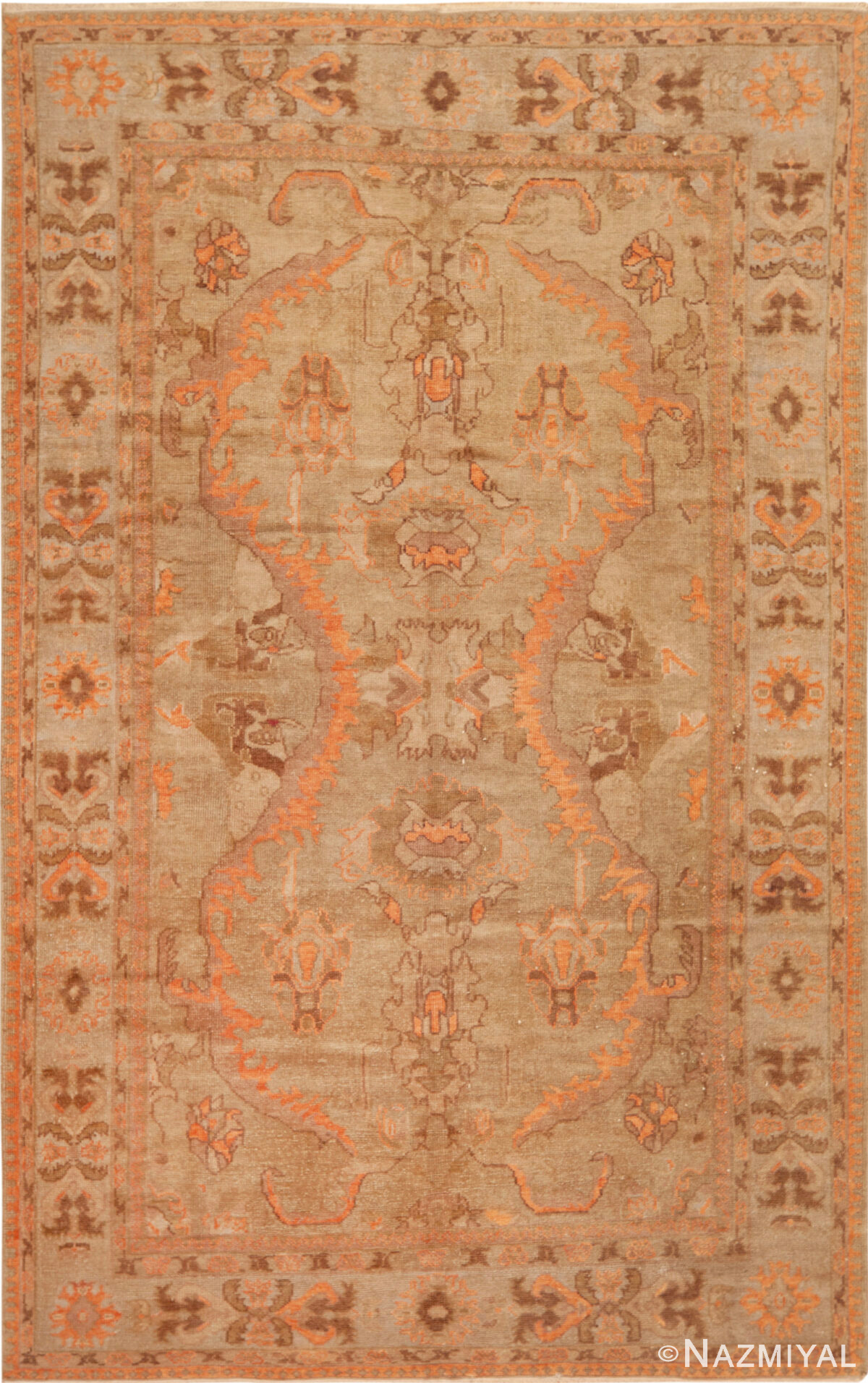 Antique Turkish Oushak Rug 74162 by Nazmiyal Rugs