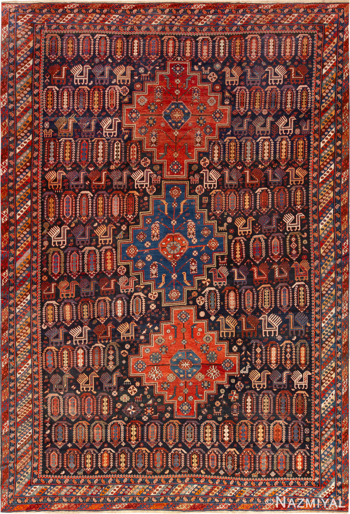 Large Antique Caucasian Baku Rug 74102 by Nazmiyal Rugs