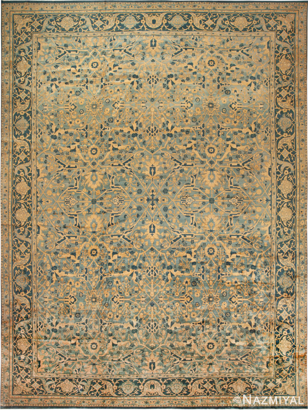 Large Antique Indian Agra Rug 73971 by Nazmiyal Rugs