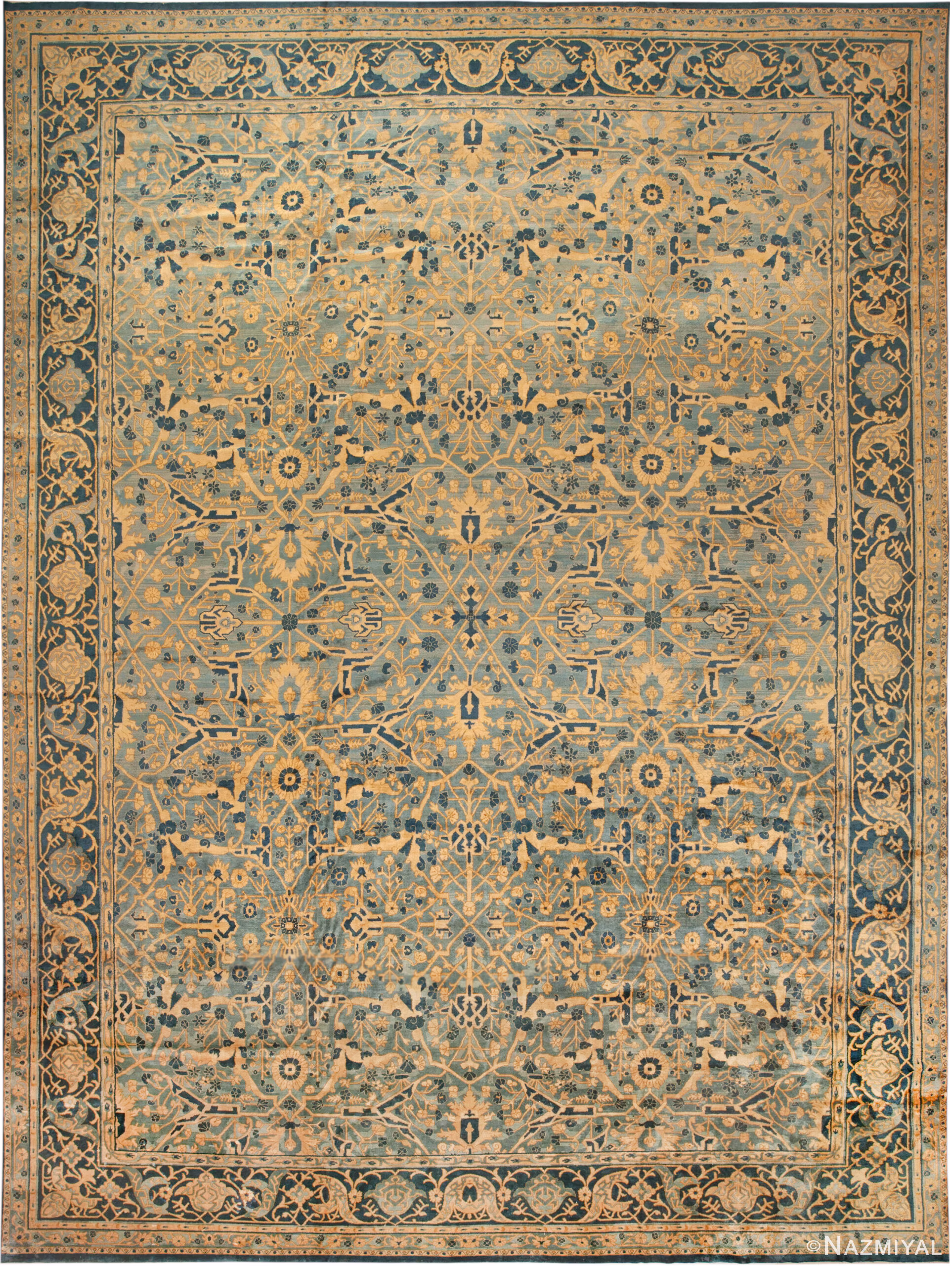 Large Antique Indian Agra Rug 73971 by Nazmiyal Rugs