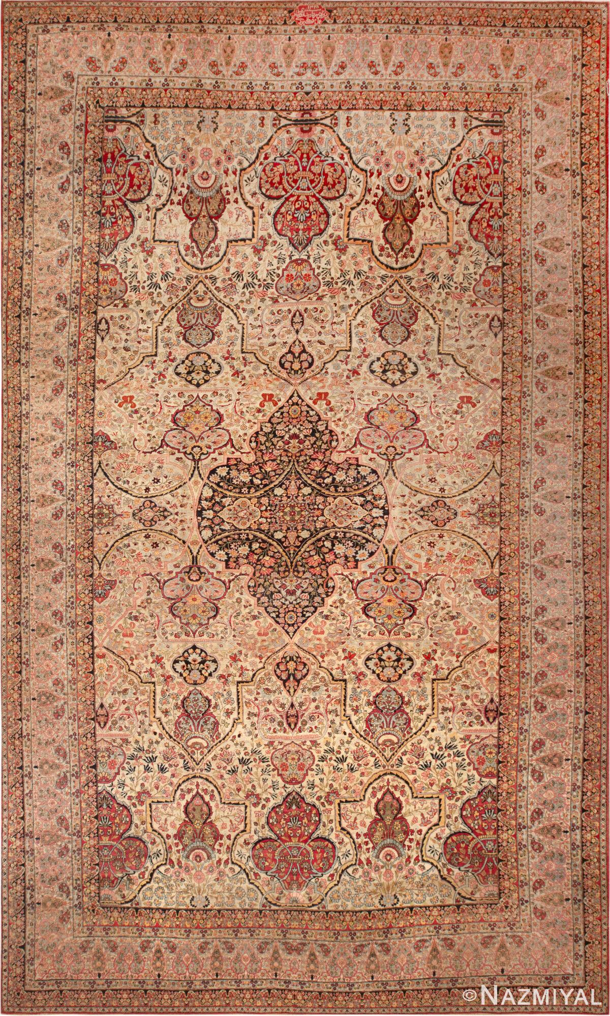 Oversized Antique Persian Kerman Rug 74125 by Nazmiyal Rugs