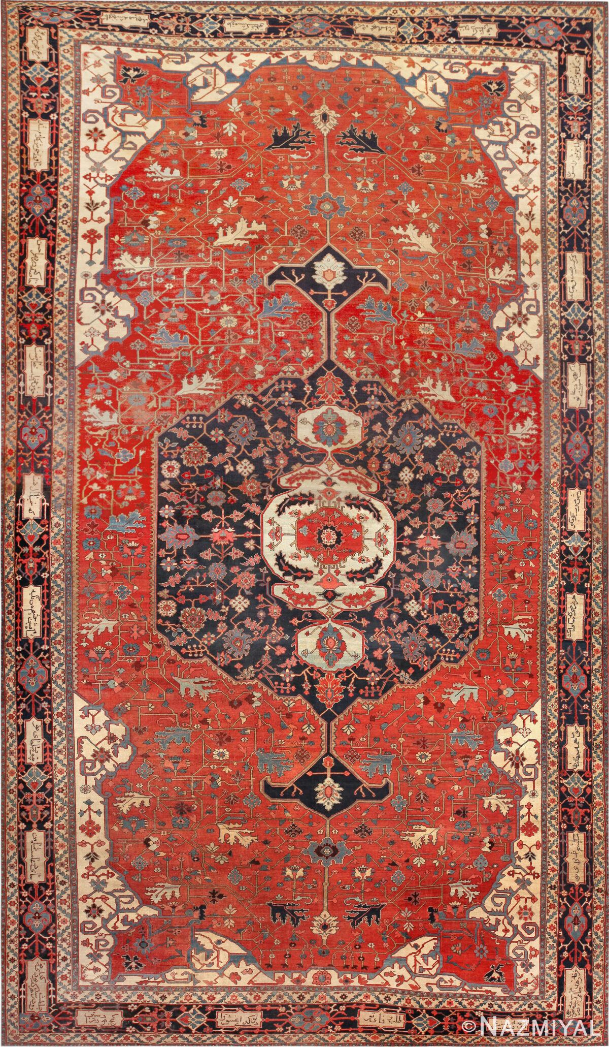 Oversized Antique Persian Serapi Rug 74048 by Nazmiyal Rugs