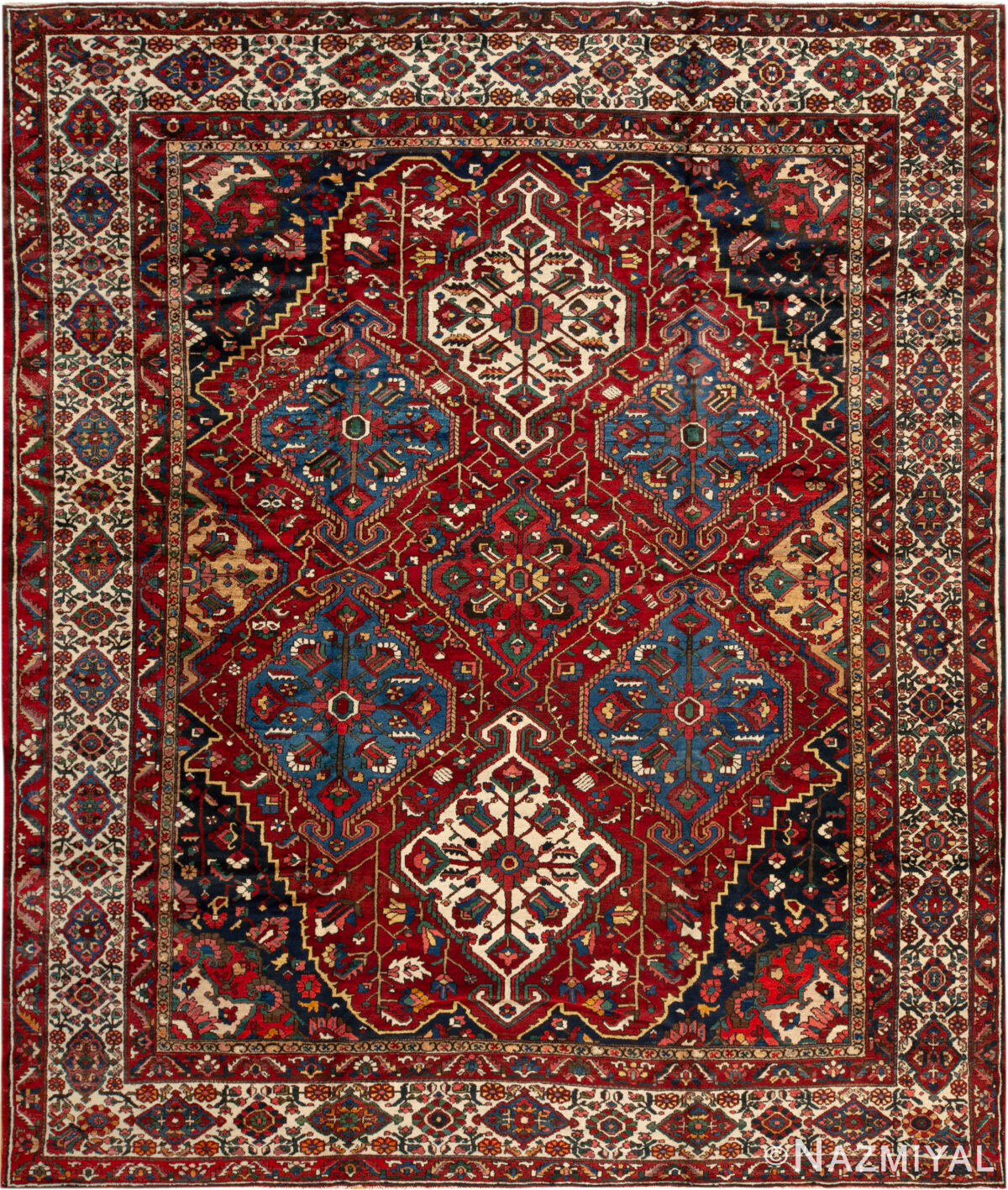 Vintage Persian Bakhtiari Rug 74169 by Nazmiyal Rugs