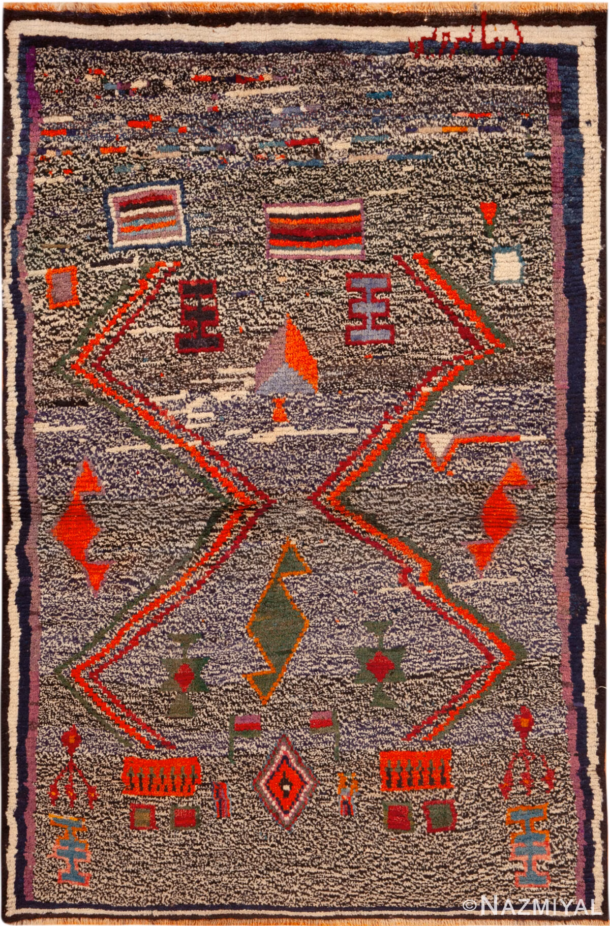 Vintage Persian Gabbeh Rug 74113 by Nazmiyal Rugs