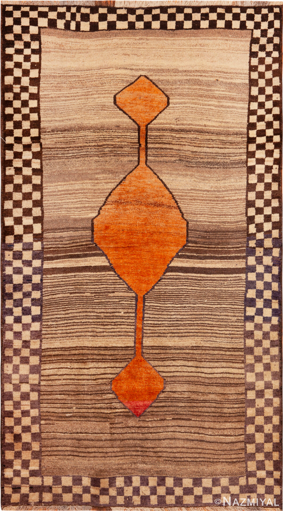 Vintage Persian Gabbeh Rug 74118 by Nazmiyal Rugs