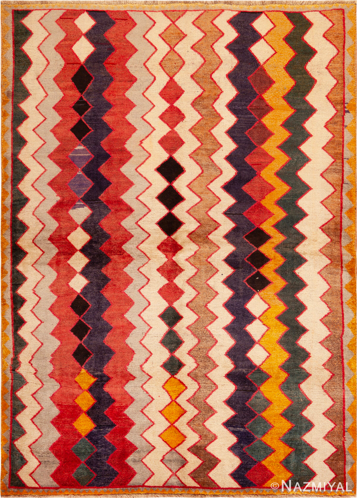 Vintage Persian Gabbeh Rug 74119 by Nazmiyal Rugs