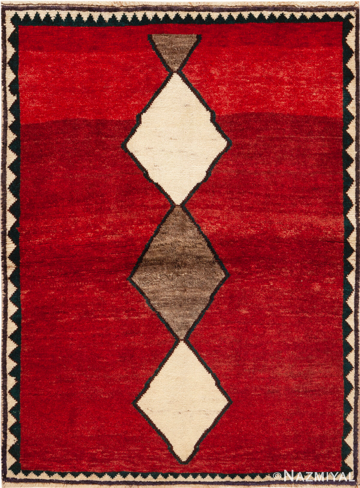 Vintage Persian Gabbeh Rug 74121 by Nazmiyal Rugs