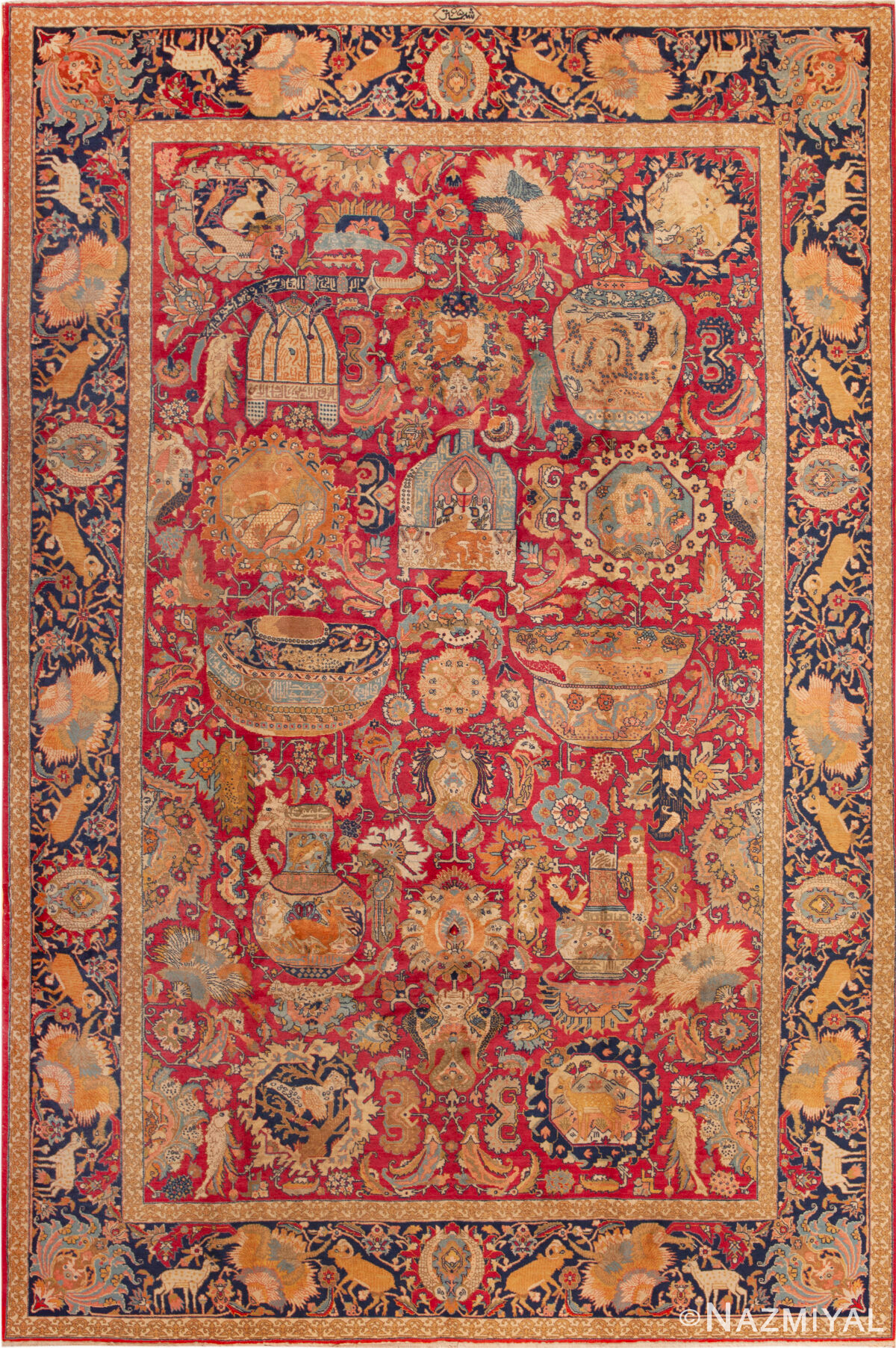 Vintage Persian Tabriz Rug 95132 by Nazmiyal Rugs