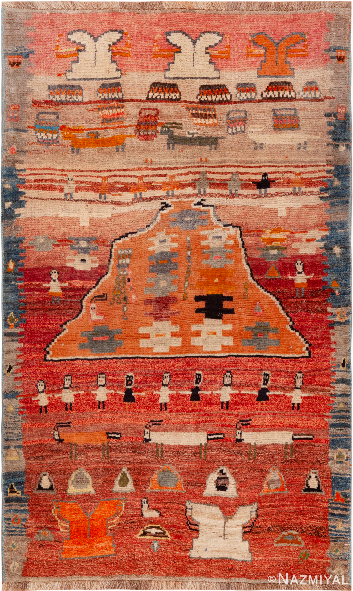 Vintage Persian Gabbeh Rug 74127 by Nazmiyal Rugs