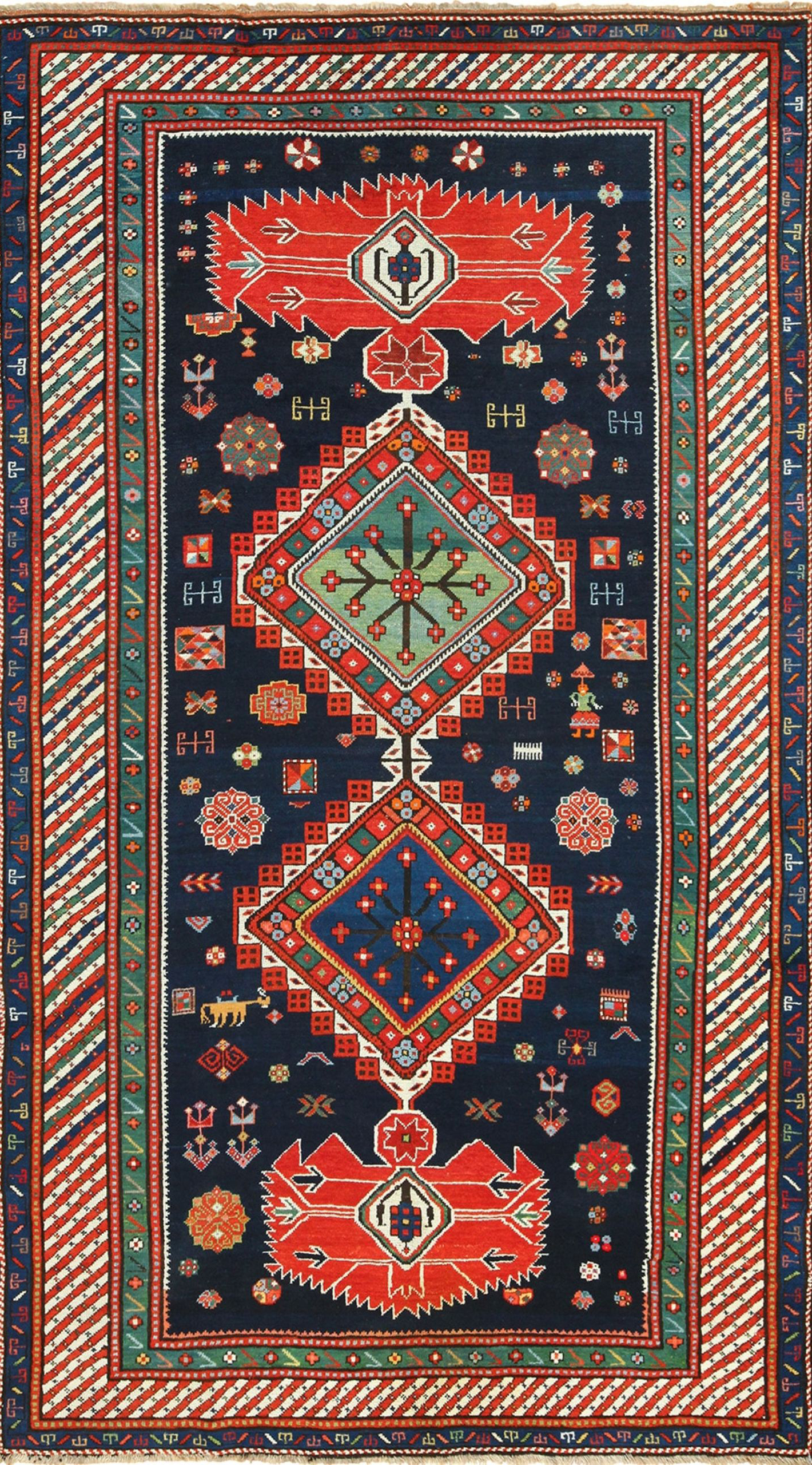 Antique Kazak Caucasian Rug #49507 by Nazmiyal Tribal