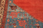 Blue Background of Large Antique Persian Serapi Rug 74076 by Nazmiyal Rugs