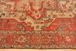 Border of Antique Persian Serapi Rug Border of Antique Persian Serapi Rug 74156 by Nazmiyal Rugs
