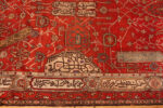 Border of Antique Persian Silk Heriz Rug Border of Antique Persian Silk Heriz Rug 95065 by Nazmiyal Rugs