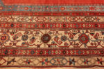 Border Detail of Large Antique Persian Serapi Rug 74076 by Nazmiyal Rugs