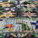 Border of Modern Bidjar Style Silk and Wool Rug 30012 by Nazmiyal Rugs
