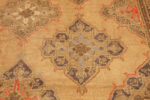 Brown Border Diamond on Antique Turkish Oushak Rug 74160 by Nazmiyal Rugs