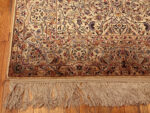 Corner of Antique Persian Kashan Silk Rug Pair Corner of Antique Persian Kashan Silk Rug Pair 95085 by Nazmiyal Rugs