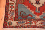 Corner of Antique Persian Serapi Rug Corner of Antique Persian Serapi Rug 74193 by Nazmiyal Rugs
