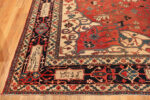 Corner of Oversized Antique Persian Serapi Rug Corner of Oversized Antique Persian Serapi Rug 74048 by Nazmiyal Rugs