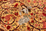 Blue Figure on Large Vintage Persian Silk and Wool Tabriz Rug 74077 by Nazmiyal Rugs