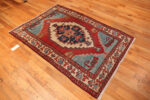 Floor View of Antique Persian Serapi Rug Floor View of Antique Persian Serapi Rug 74193 by Nazmiyal Rugs