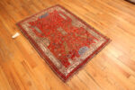 Floor View of Antique Persian Silk Heriz Rug Floor View of Antique Persian Silk Heriz Rug 95065 by Nazmiyal Rugs