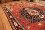 Floor View of Oversized Antique Persian Serapi Rug Floor View of Oversized Antique Persian Serapi Rug 74048 by Nazmiyal Rugs
