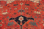 Geometric Motif on Oversized Antique Persian Serapi Rug Geometric Motif on Oversized Antique Persian Serapi Rug 74048 by Nazmiyal Rugs