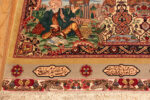 Left Corner Detail of Large Vintage Persian Silk and Wool Tabriz Rug 74077 by Nazmiyal Rugs