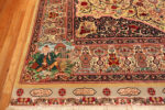 Left Corner of Large Vintage Persian Silk and Wool Tabriz Rug 74077 by Nazmiyal Rugs