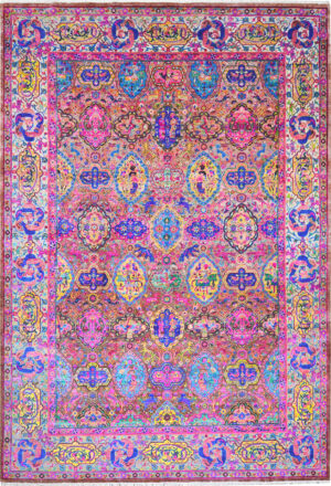 Modern Classic Silk and Wool Rug 30002 by Nazmiyal Rugs