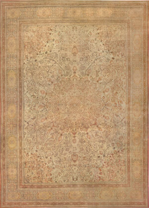 Oversized Antique Persian Tabriz Medallion Rug 74158 by Nazmiyal Rugs