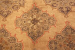 Red Border Diamond on Antique Turkish Oushak Rug 74160 by Nazmiyal Rugs