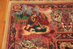 Top Right Corner Detail of Large Vintage Persian Silk and Wool Tabriz Rug 74077 by Nazmiyal Rugs