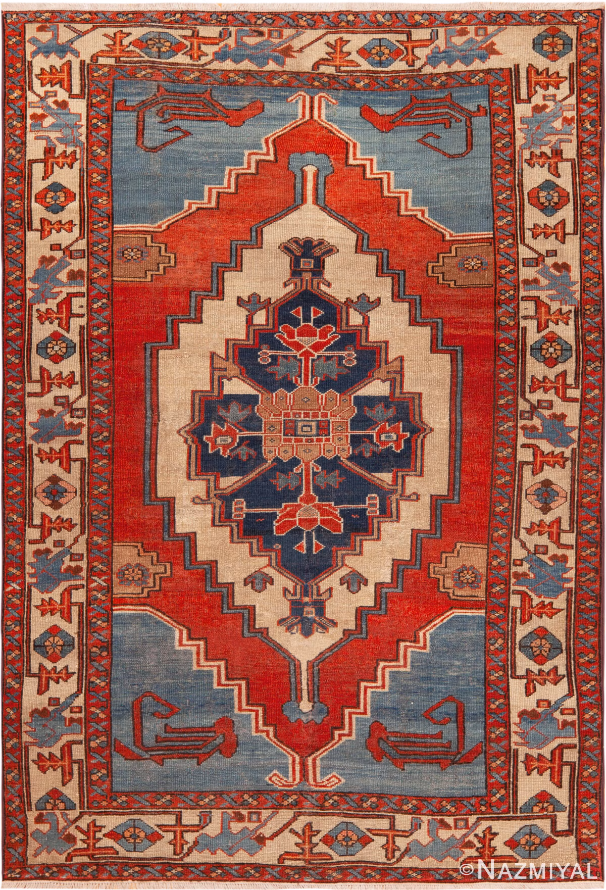 Antique Persian Serapi Rug 74193 by Nazmiyal Rugs