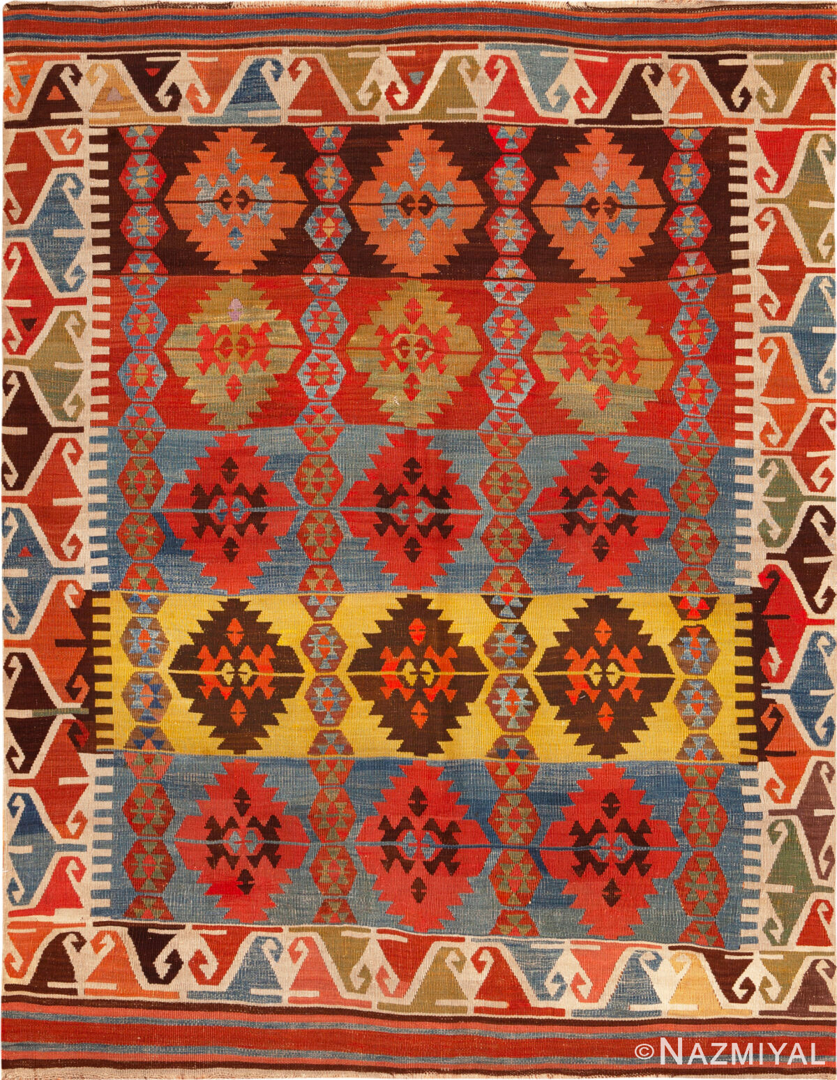 Antique Turkish Kilim Rug 74195 by Nazmiyal Rugs