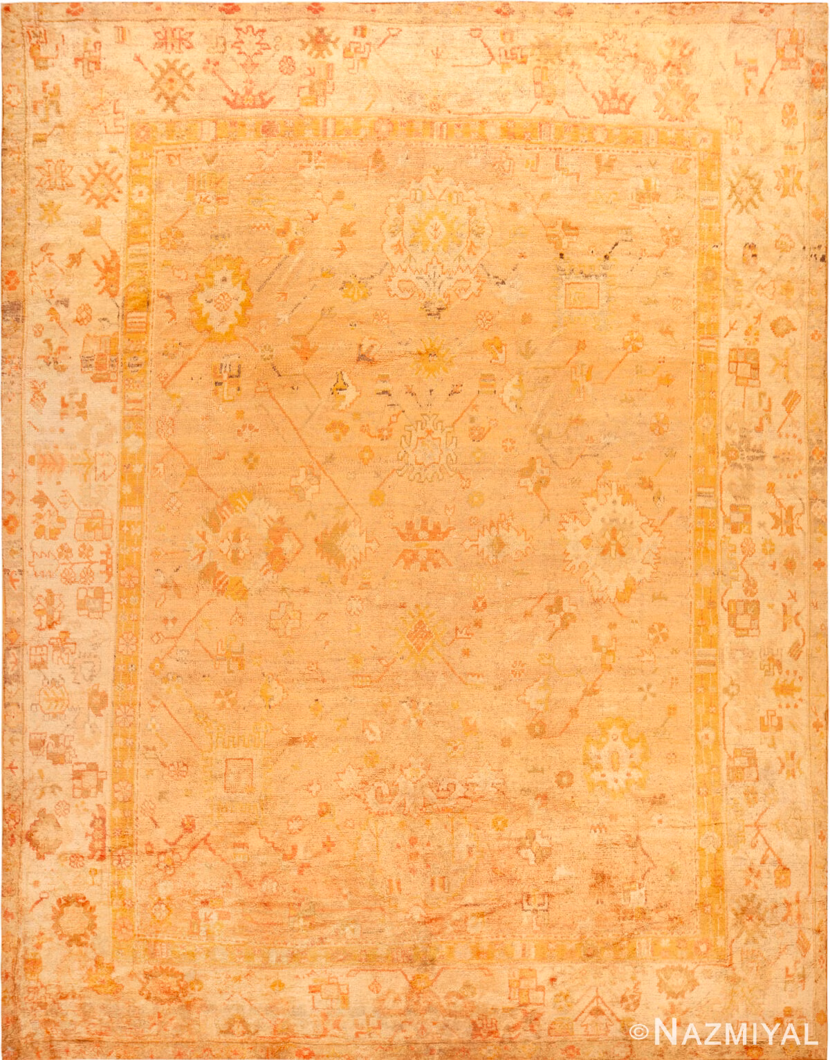 Antique Turkish Oushak Rug 74157 by Nazmiyal Rugs