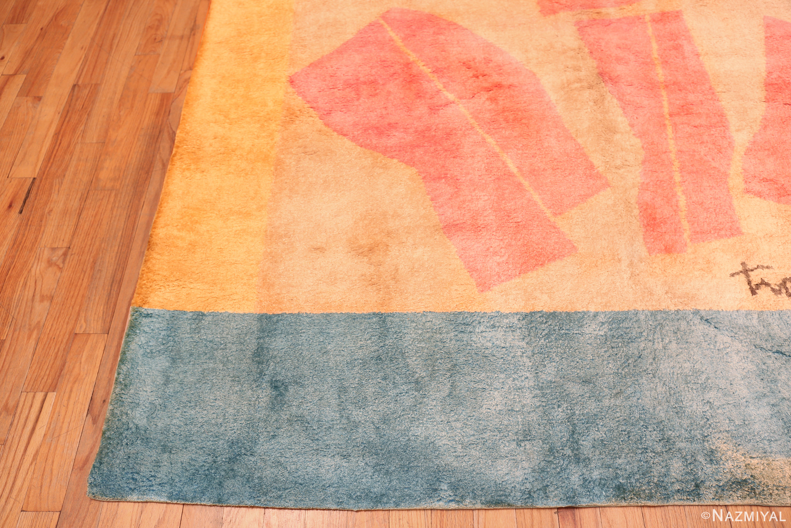 Corner of Vintage Indian Art Rug 74202 by Nazmiyal Rugs