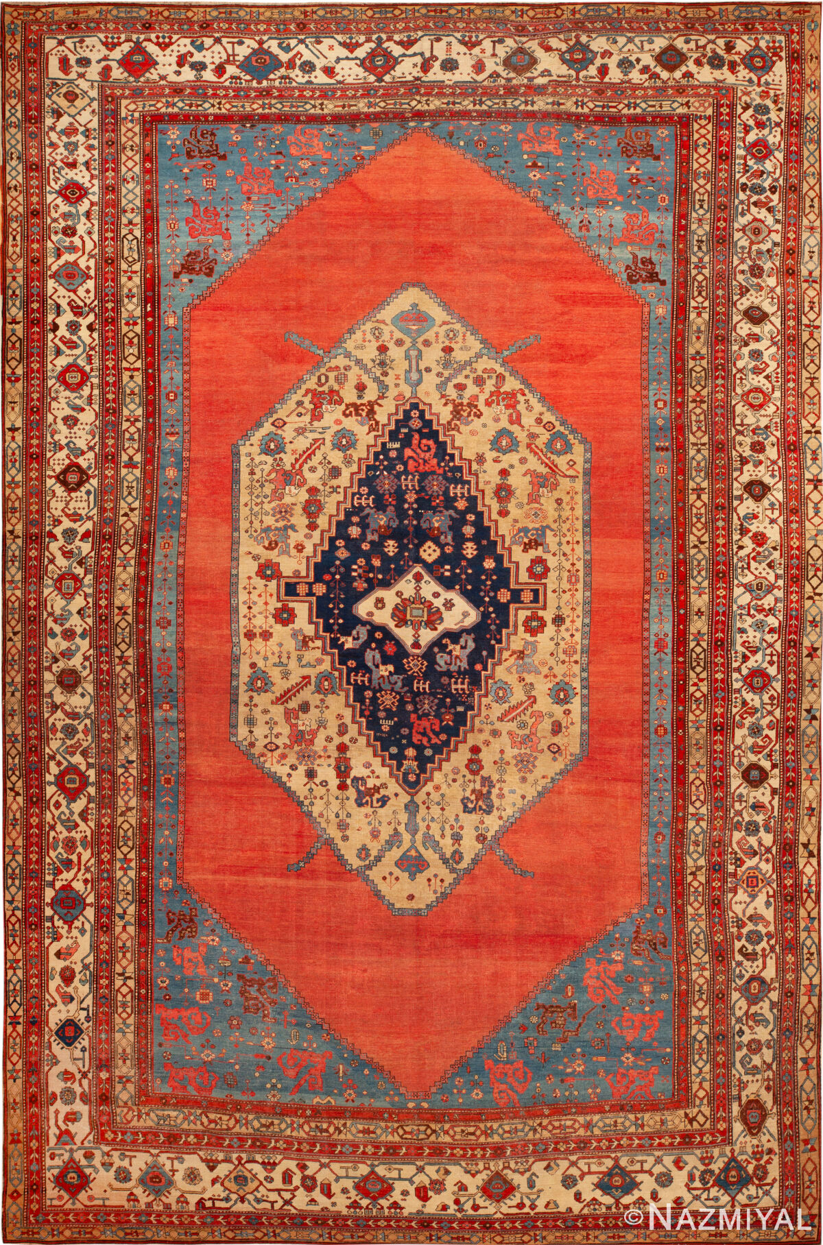 Large Antique Persian Serapi Rug 74076 by Nazmiyal Rugs