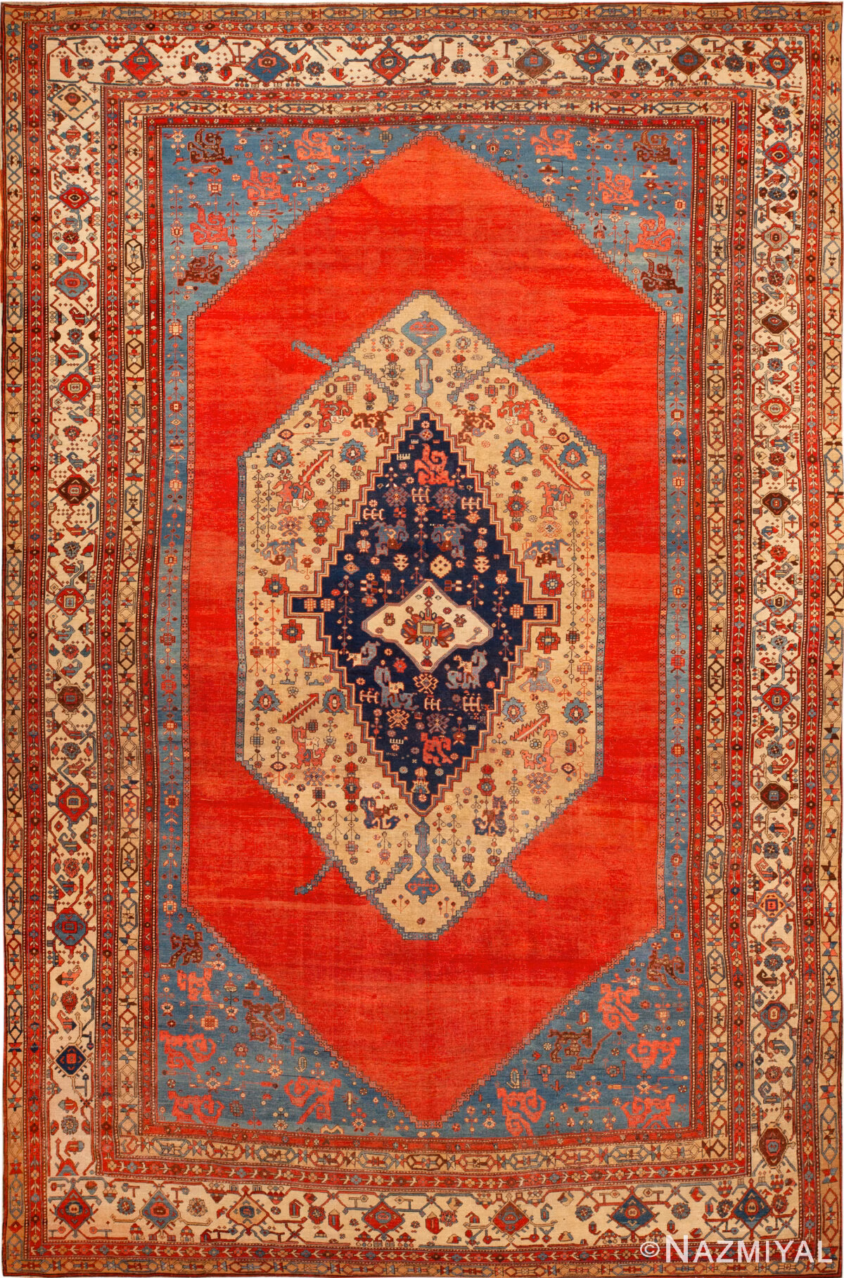Large Antique Persian Serapi Rug 74076 by Nazmiyal Rugs