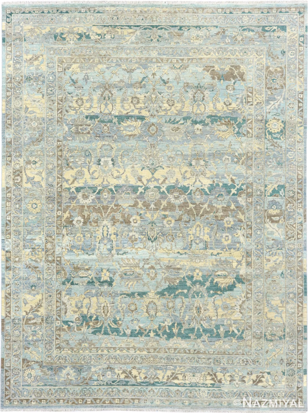 Modern Classic Floral Rug 30004 by Nazmiyal Rugs
