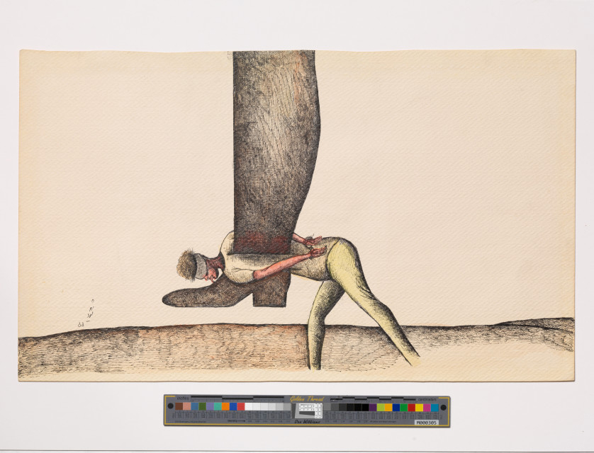Ardeshir Mohassess, Untitled, 1974. Ink and colored pencil on paper, 10 x 18 inches