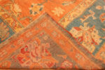 Back of Antique Turkish Oushak Rug 74329 by Nazmiyal Rugs