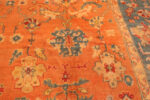 Detail on Antique Turkish Oushak Rug 74329 by Nazmiyal Rugs