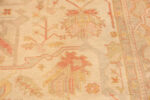 Floral Feature on Large Antique Turkish Oushak Rug 74131 by Nazmiyal Rugs
