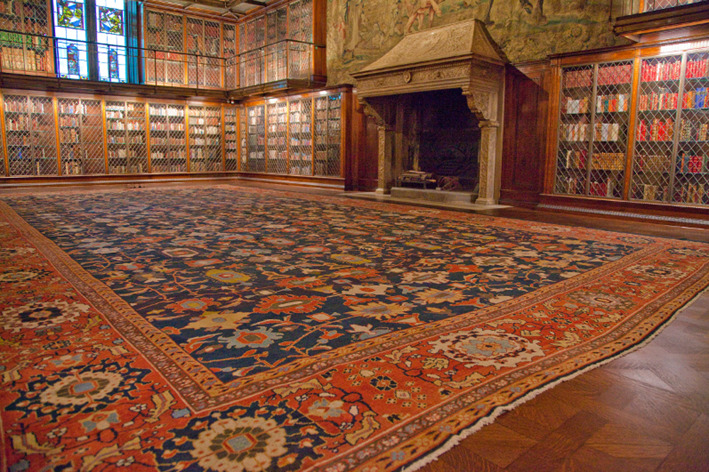 Antique Persian Sultanabad carpet in the East Room of The Morgan Library & Museum
