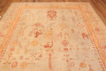 Top of Antique Turkish Oushak Rug Top of Antique Turkish Oushak Rug 74155 by Nazmiyal Rugs